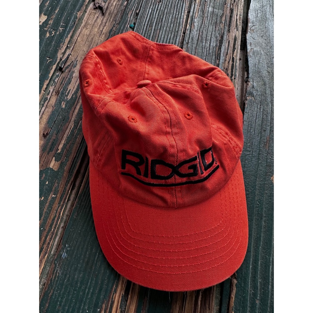 Ridgid Tools Embroidered Logo Orange Cotton Baseball Cap Hat Adjustable Workwear